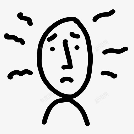 焦虑脸手绘图标svg_新图网 https://ixintu.com 人 压力 手绘 焦虑 脸 脸和人手绘