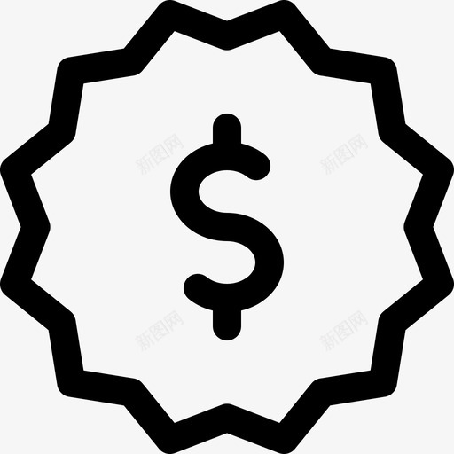 美元标志贴纸价格促销图标svg_新图网 https://ixintu.com 价格 促销 美元标志贴纸 购物图标行