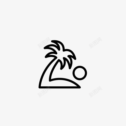 椰子树棕榈树海景图标svg_新图网 https://ixintu.com 棕榈树 椰子树 海景
