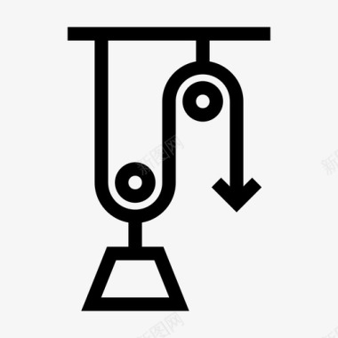 滑轮系统皮带杠杆图标图标