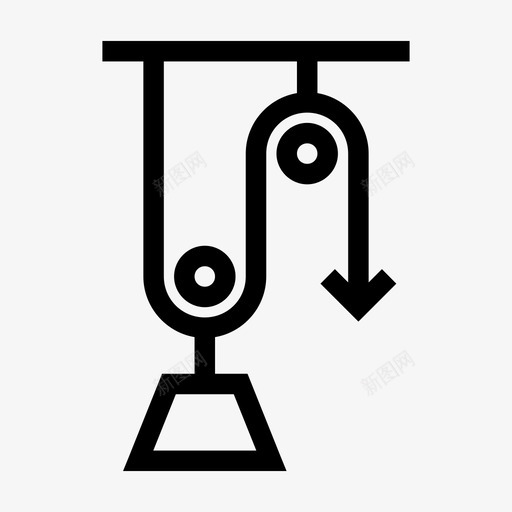 滑轮系统皮带杠杆图标svg_新图网 https://ixintu.com 提升滑轮 杠杆 水井 滑轮系统 皮带