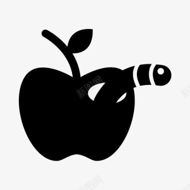 苹果烂虫子图标图标