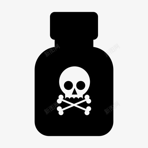毒瓶死亡危险图标svg_新图网 https://ixintu.com 危险 头骨 有毒 死亡 毒液 毒瓶