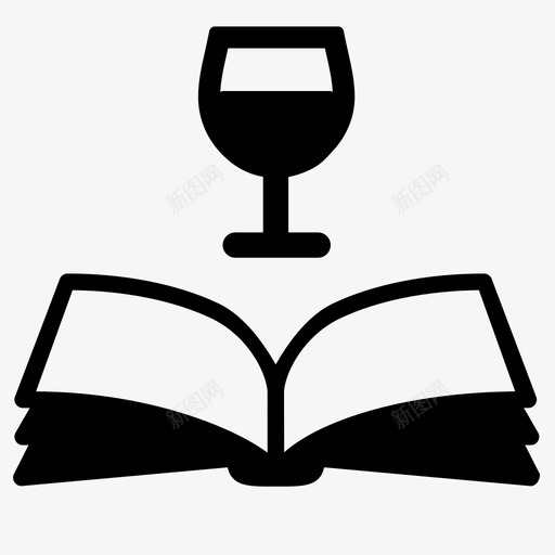 酒类书籍葡萄酒书籍饮料图标svg_新图网 https://ixintu.com 玻璃杯 葡萄酒书籍 酒类书籍 阅读 饮料