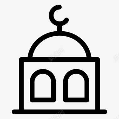 清真寺阿拉伯语文化图标图标
