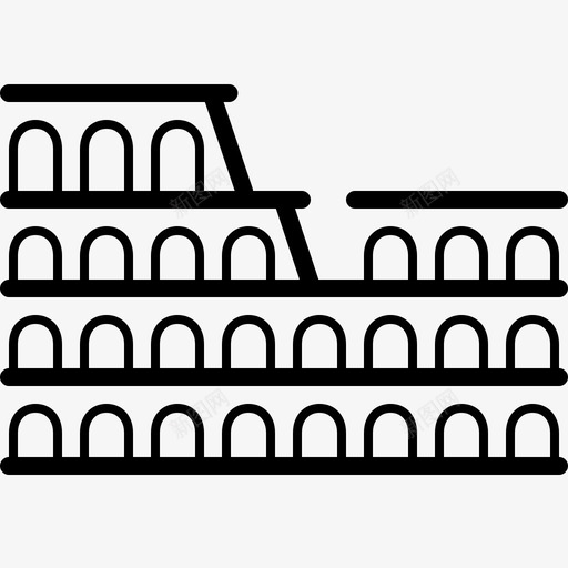 罗马斗兽场意大利地标图标svg_新图网 https://ixintu.com 世界奇观 剧院 地标 意大利 罗马斗兽场