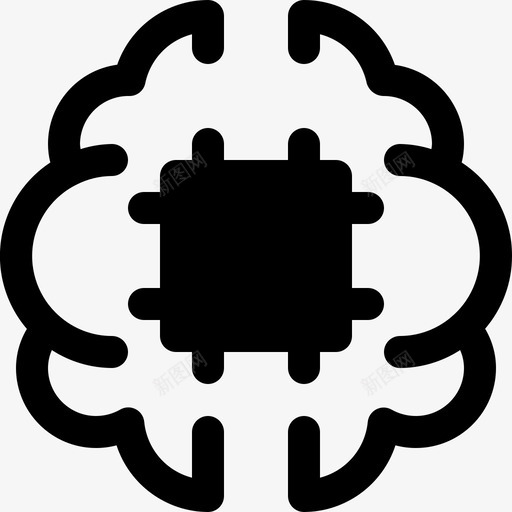 机器学习技术大脑芯片图标svg_新图网 https://ixintu.com 大脑 智能 智能设备固态图标 机器学习技术 芯片