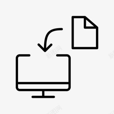 文件箭头显示器图标图标