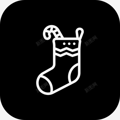 圣诞袜糖果手杖图标svg_新图网 https://ixintu.com 圣诞瓷砖的区别 圣诞袜 手杖 礼物 糖果 袜子