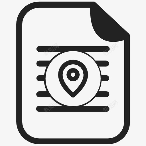 文档位置地图pin图标svg_新图网 https://ixintu.com 地图pin 文档位置