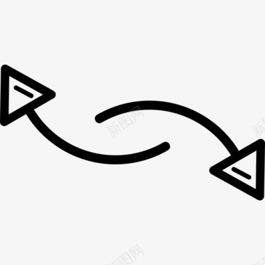 两个曲线连接箭头通用图标箭头图标