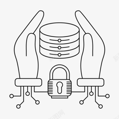 数据库安全手锁图标图标