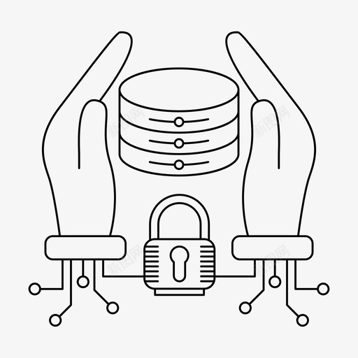 数据库安全手锁图标svg_新图网 https://ixintu.com 大数据卷2 密码 手 数据库安全 服务器 锁