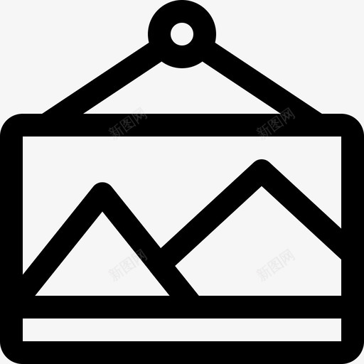 悬挂相框边框字符串图标svg_新图网 https://ixintu.com 字符串 悬挂相框 照片线图标 边框