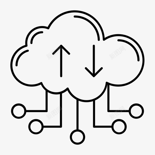 云商务计算图标svg_新图网 https://ixintu.com 上传 下载 云 商务 商务和办公线图标 计算