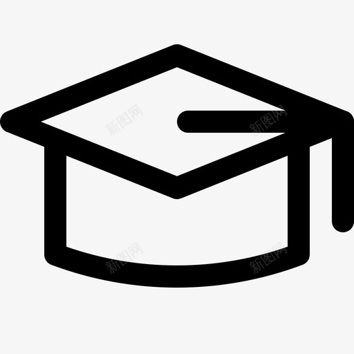 毕业帽学术成就图标svg_新图网 https://ixintu.com 典礼 制服 学术 成就 毕业帽 物体线图标