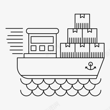 船舶送货快速图标图标