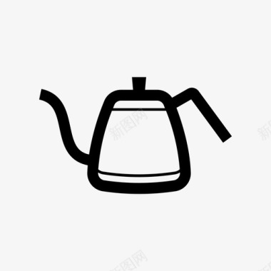 鹅颈壶煮沸咖啡图标图标