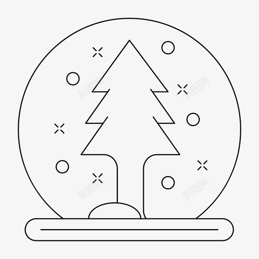 雪球球圣诞树图标svg_新图网 https://ixintu.com 冬天 圣诞树 球 雪球