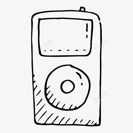 mp3播放器ipod涂鸦设备图标svg_新图网 https://ixintu.com ipod mp3播放器 涂鸦设备