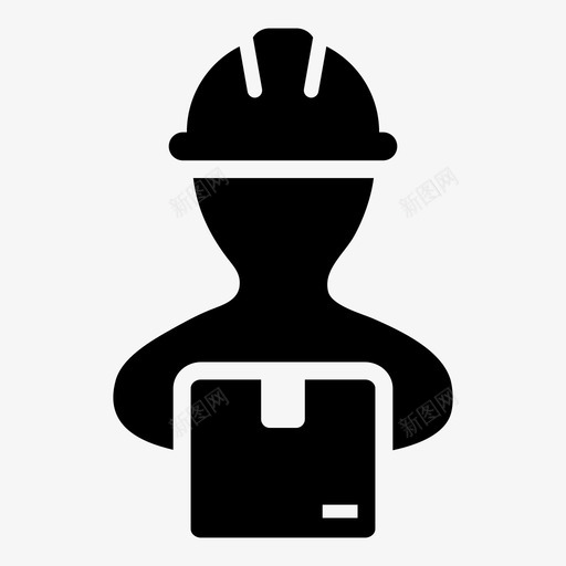 工人货物人图标svg_新图网 https://ixintu.com 人 仓库 包裹 工人 建筑工人图标业务向量样式18 货物