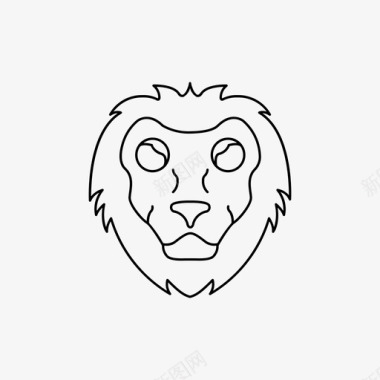 狮子动物狮子脸图标图标