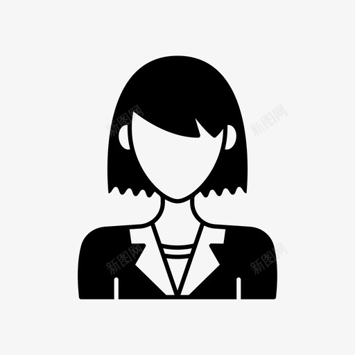 短发女人化身短发图标svg_新图网 https://ixintu.com 使用者 化身 化身女人 套装 短发 短发女人