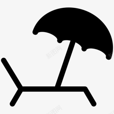 雨伞沙滩椅子图标图标