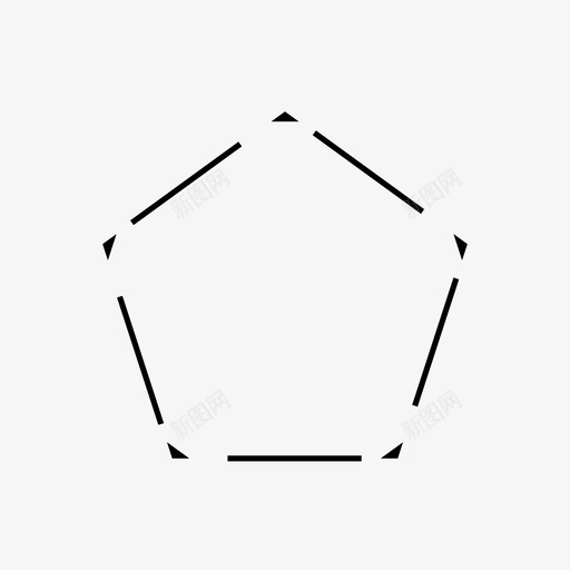五边形虚线形状图标svg_新图网 https://ixintu.com 五边形 几何形状 形状 虚线