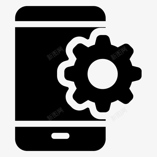 移动配置开发图标svg_新图网 https://ixintu.com 开发 开发用户界面字形图标 电话 移动 网页设计 设置 配置