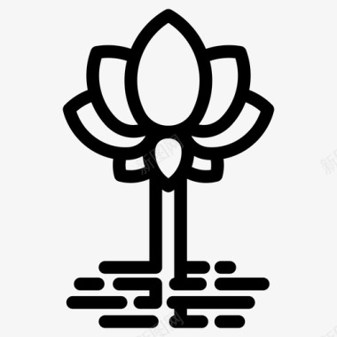 莲花佛教睡莲图标图标