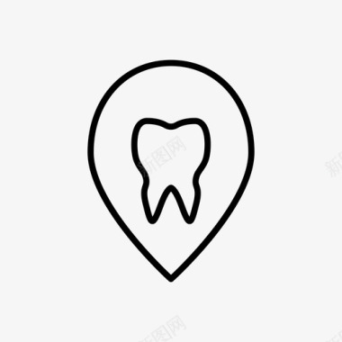 牙齿位置牙医地图图标图标
