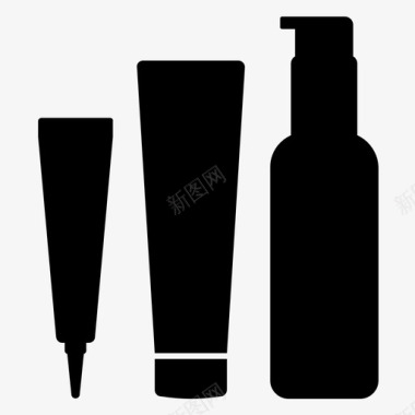 化妆品浴室瓶子图标图标