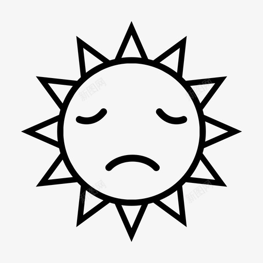 太阳表情穆迪图标svg_新图网 https://ixintu.com 太阳 现在 穆迪 羞愧 表情
