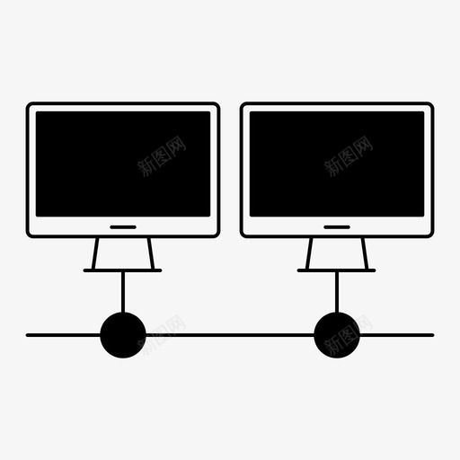 连接性计算机数据库图标svg_新图网 https://ixintu.com 托管 数据库 网络 网络和托管字形 计算机 连接性