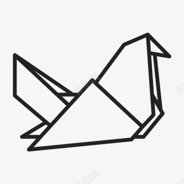鸽子动物折叠图标图标