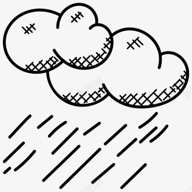 大雨淋浴大雨暴雨图标图标