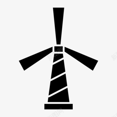 风能风力机生态图标图标