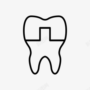 牙冠牙医治疗图标图标