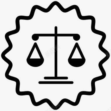 法律平衡秤商业法图标图标