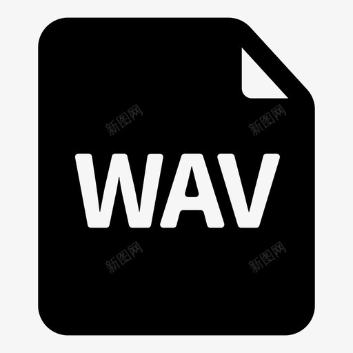 wav文件音频效果图标svg_新图网 https://ixintu.com wav文件 windows 声音 效果 文件扩展名实体 音乐 音频