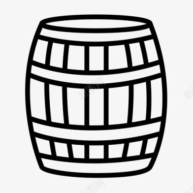 木桶啤酒桶葡萄酒图标图标