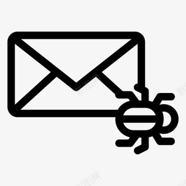 电子邮件错误电子邮件病毒昆虫图标图标