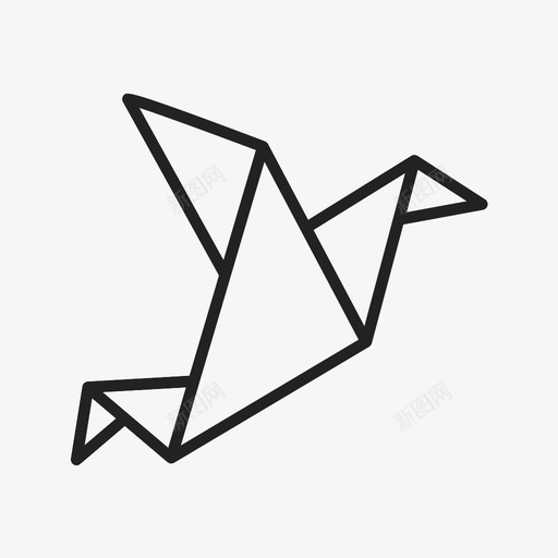 鸟动物折叠图标svg_新图网 https://ixintu.com 动物 折叠 折纸 纸 鸟