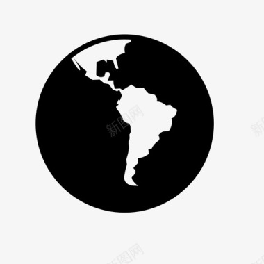 南美洲世界地图图标图标