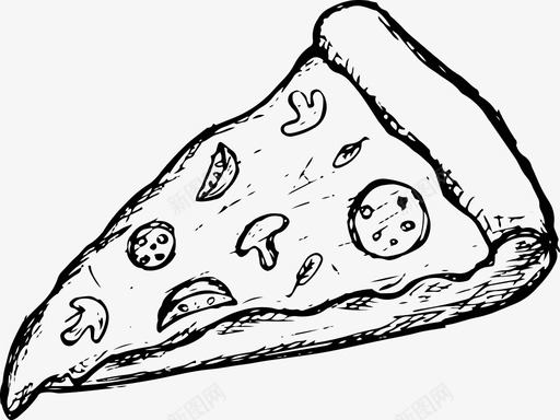 披萨快餐手绘图标svg_新图网 https://ixintu.com 快餐 手绘 披萨 素描