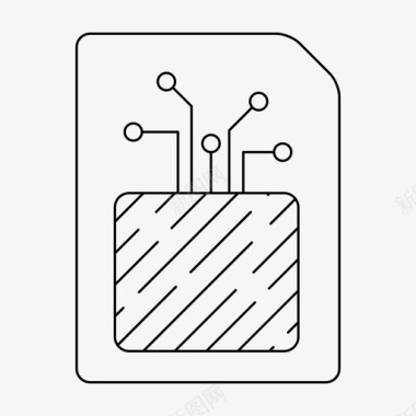 芯片通信数字图标图标