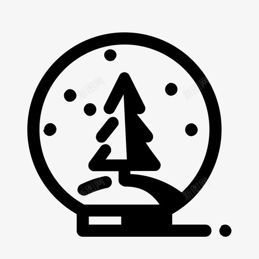 雪球毛皮树玻璃图标svg_新图网 https://ixintu.com 冬天 圣诞节 毛皮树 玻璃 球体 雪球