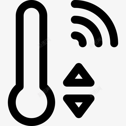 智能温度控制连接可缩放图标svg_新图网 https://ixintu.com 可缩放 无线 智能温度控制 智能设备线图标 温度计 连接