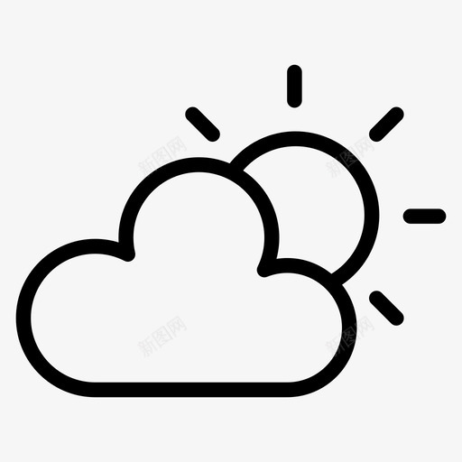 部分多云气象天气图标svg_新图网 https://ixintu.com 天气 天气季节 天气报告 天气预报 气象 部分多云